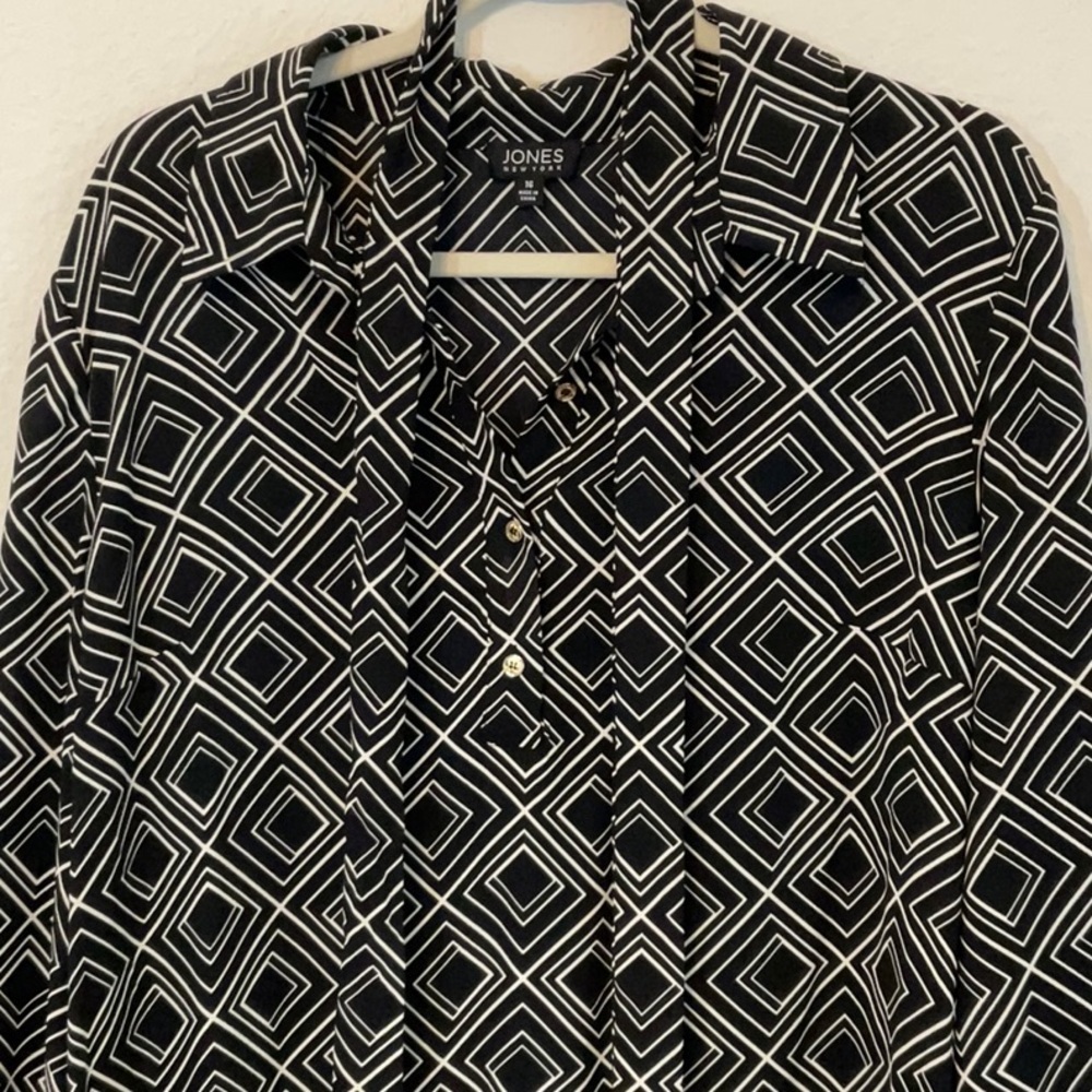 Jones New York Shift Dress Black White Size 16 - Picture 2 of 11